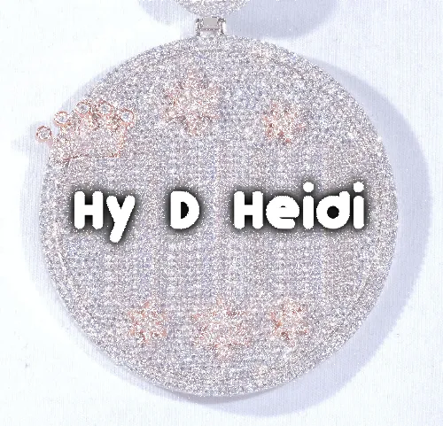 CUSTOM LETTER NECKLACE 3D BIG CROWN DISC sold by The GUU Shop