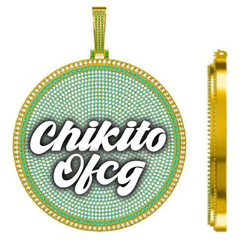 CUSTOM LETTER NECKLACE 3D BIG DISC sold by The GUU Shop