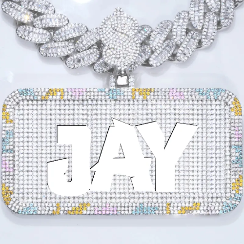 CUSTOM LETTER NECKLACE 3D COLORFUL SQUARE sold by The GUU Shop