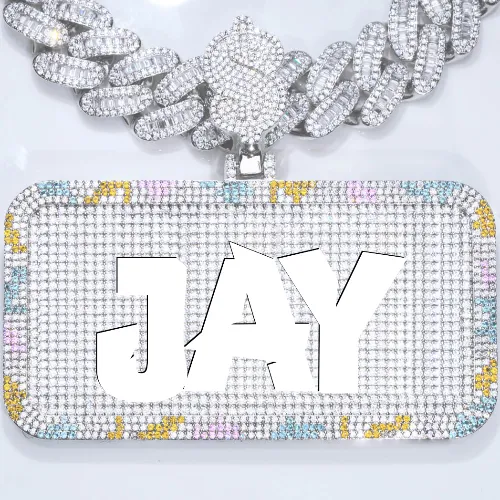 CUSTOM LETTER NECKLACE 3D COLORFUL SQUARE sold by The GUU Shop