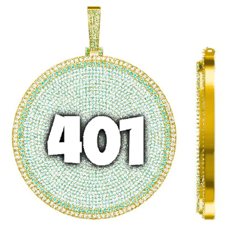 CUSTOM LETTER NECKLACE 3D BIG DISC sold by The GUU Shop