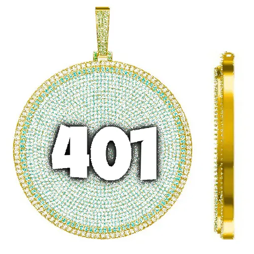 CUSTOM LETTER NECKLACE 3D BIG DISC sold by The GUU Shop