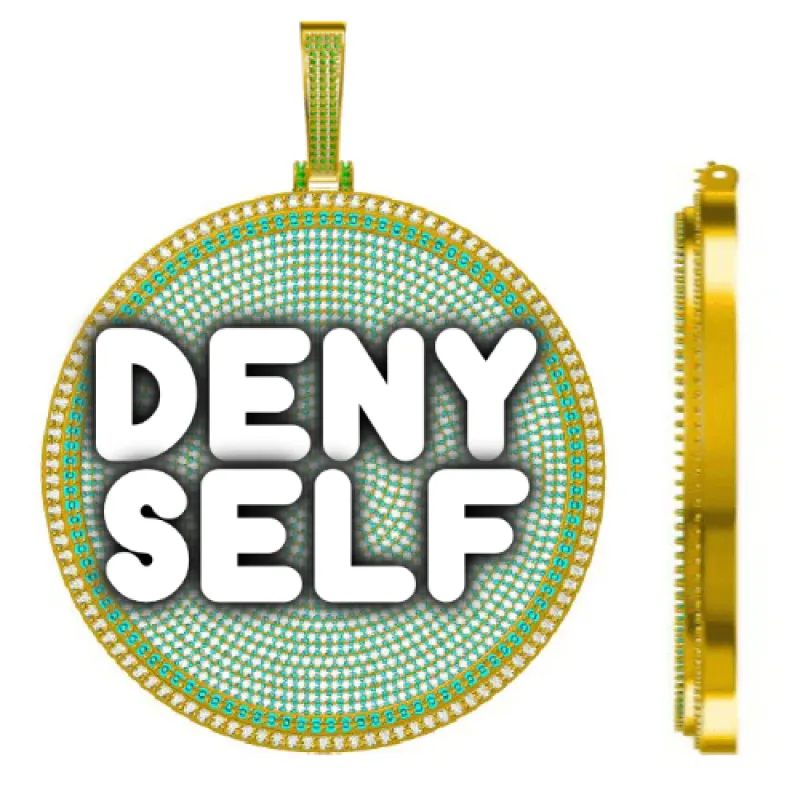 CUSTOM LETTER NECKLACE 3D BIG DISC sold by The GUU Shop