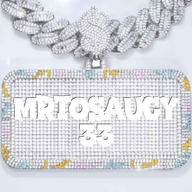 CUSTOM LETTER NECKLACE 3D COLORFUL SQUARE sold by The GUU Shop