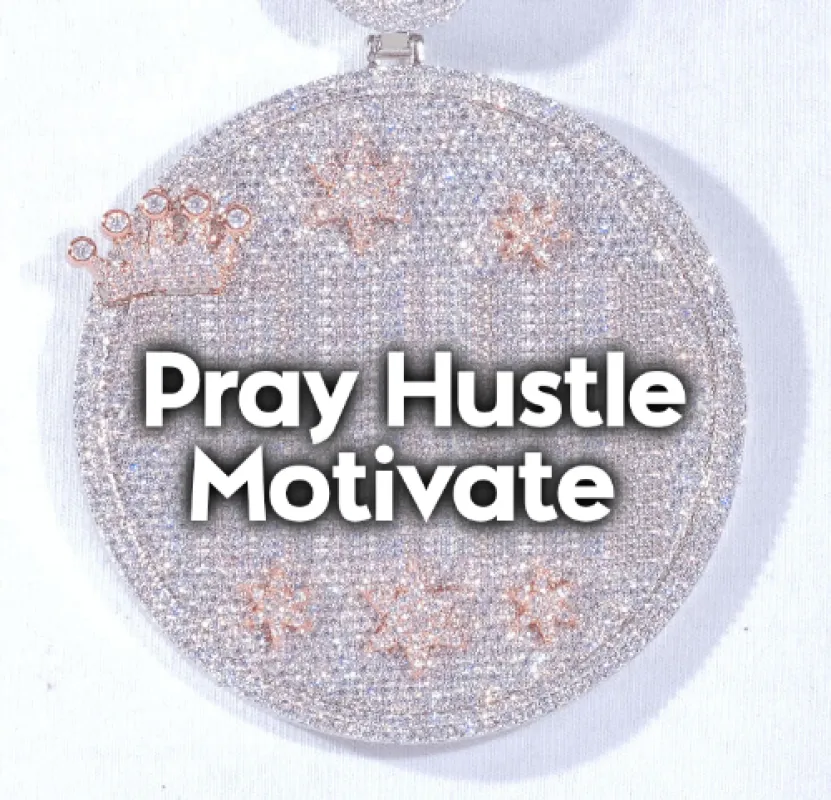 CUSTOM LETTER NECKLACE 3D BIG CROWN DISC sold by The GUU Shop