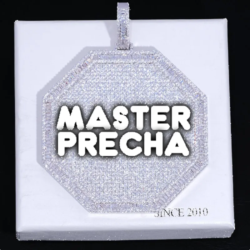 CUSTOM LETTER NECKLACE 3D BIG OCTAGON sold by The GUU Shop