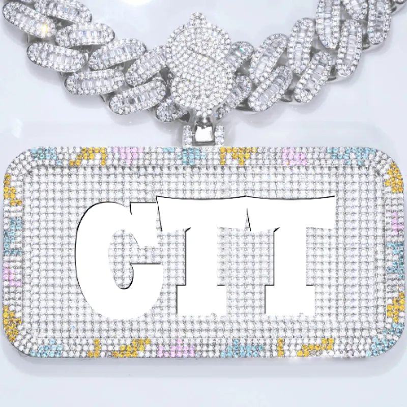 CUSTOM LETTER NECKLACE 3D COLORFUL SQUARE sold by The GUU Shop