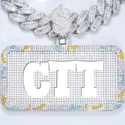 CUSTOM LETTER NECKLACE 3D COLORFUL SQUARE sold by The GUU Shop