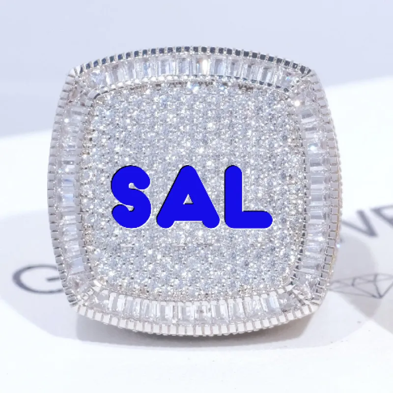 CUSTOM LETTER 3D ICED RING sold by The GUU Shop