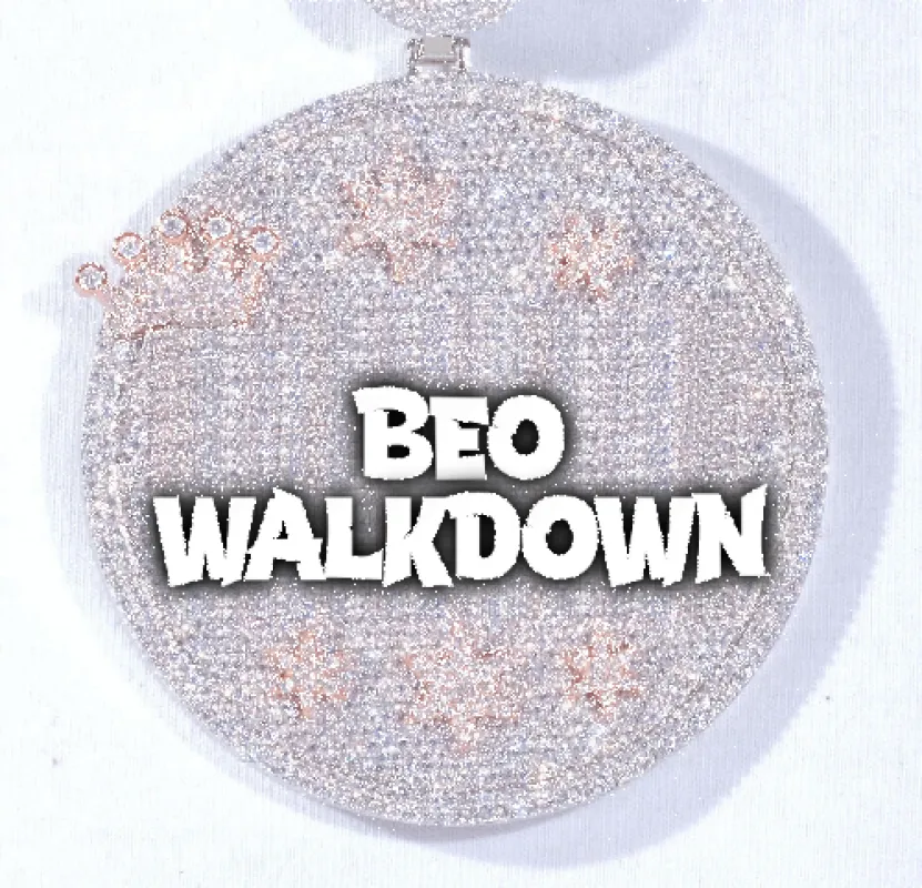 CUSTOM LETTER NECKLACE 3D BIG CROWN DISC sold by The GUU Shop