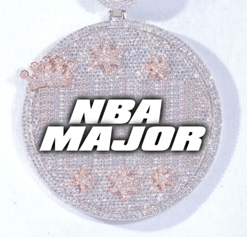 CUSTOM LETTER NECKLACE 3D BIG CROWN DISC sold by The GUU Shop