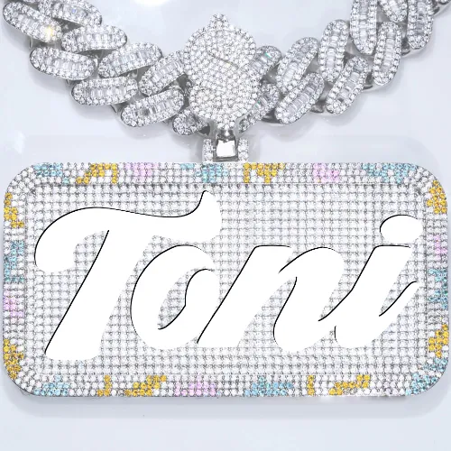 CUSTOM LETTER NECKLACE 3D COLORFUL SQUARE sold by The GUU Shop