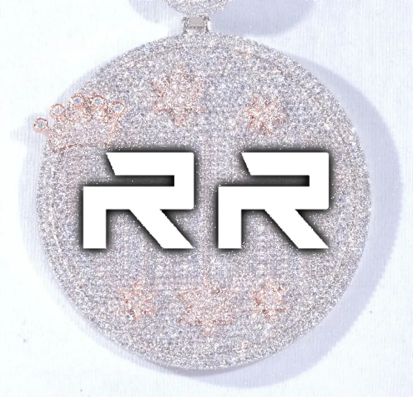 CUSTOM LETTER NECKLACE 3D BIG CROWN DISC sold by The GUU Shop