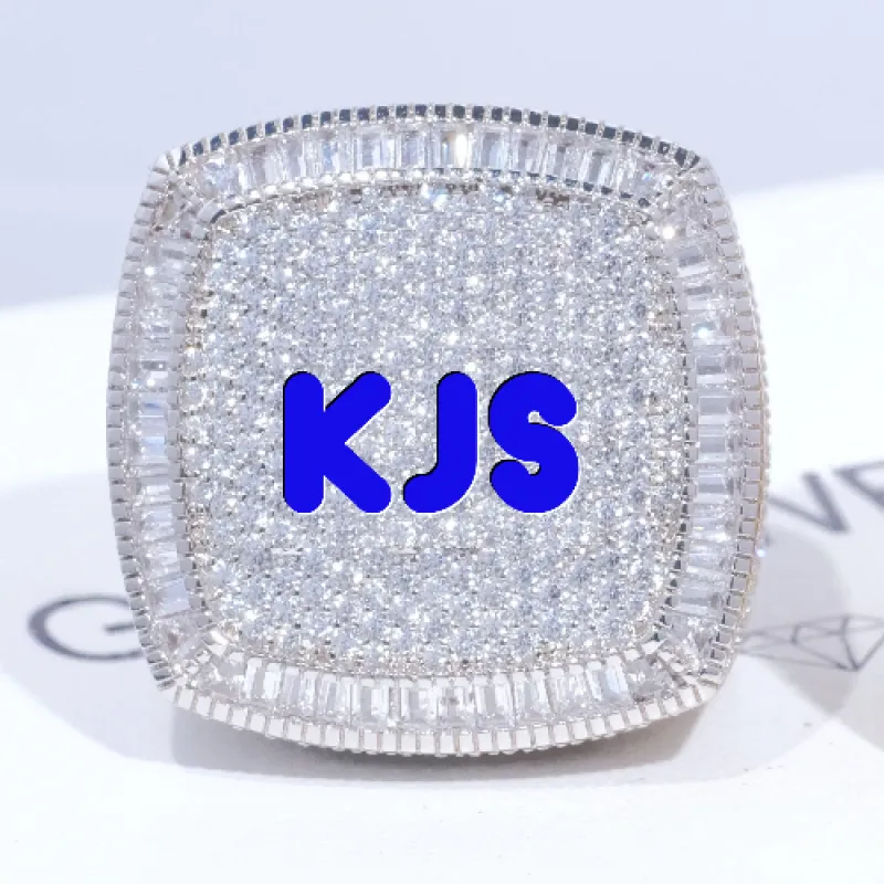 CUSTOM LETTER 3D ICED RING sold by The GUU Shop