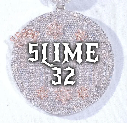 CUSTOM LETTER NECKLACE 3D BIG CROWN DISC sold by The GUU Shop