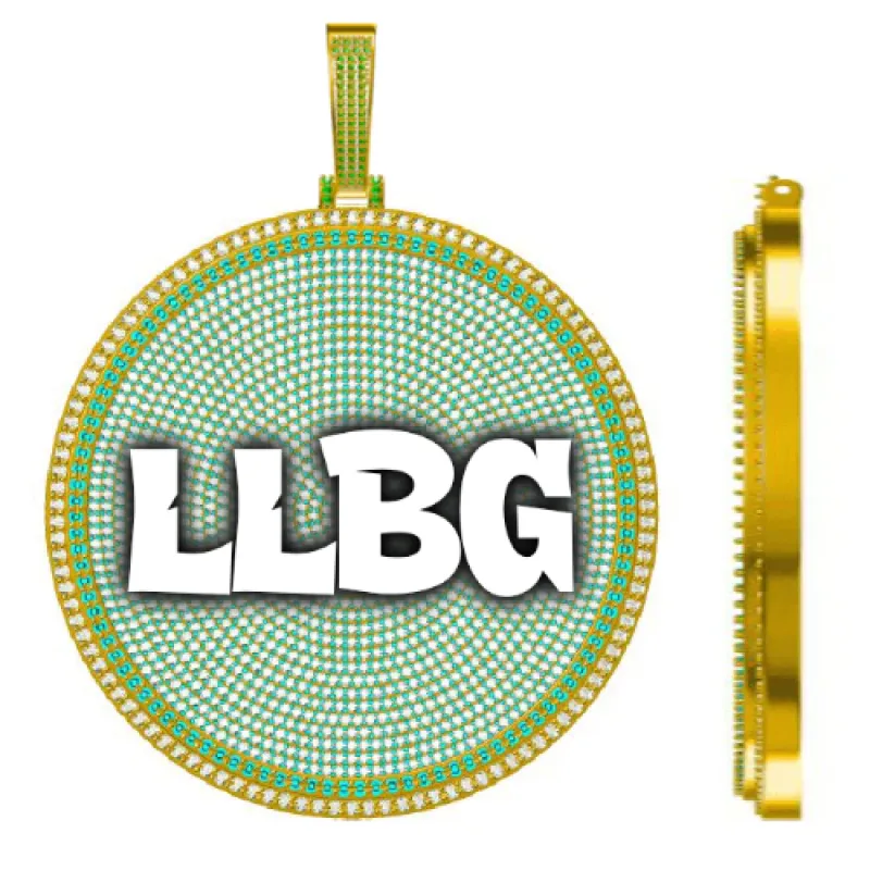 CUSTOM LETTER NECKLACE 3D BIG DISC sold by The GUU Shop