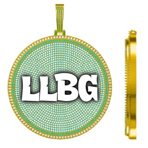 CUSTOM LETTER NECKLACE 3D BIG DISC sold by The GUU Shop