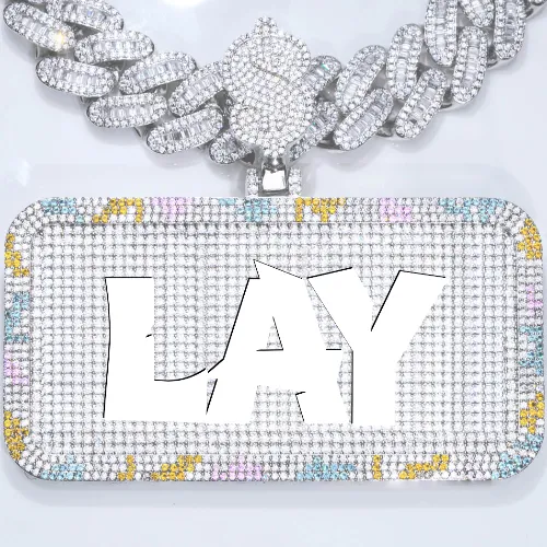 CUSTOM LETTER NECKLACE 3D COLORFUL SQUARE sold by The GUU Shop