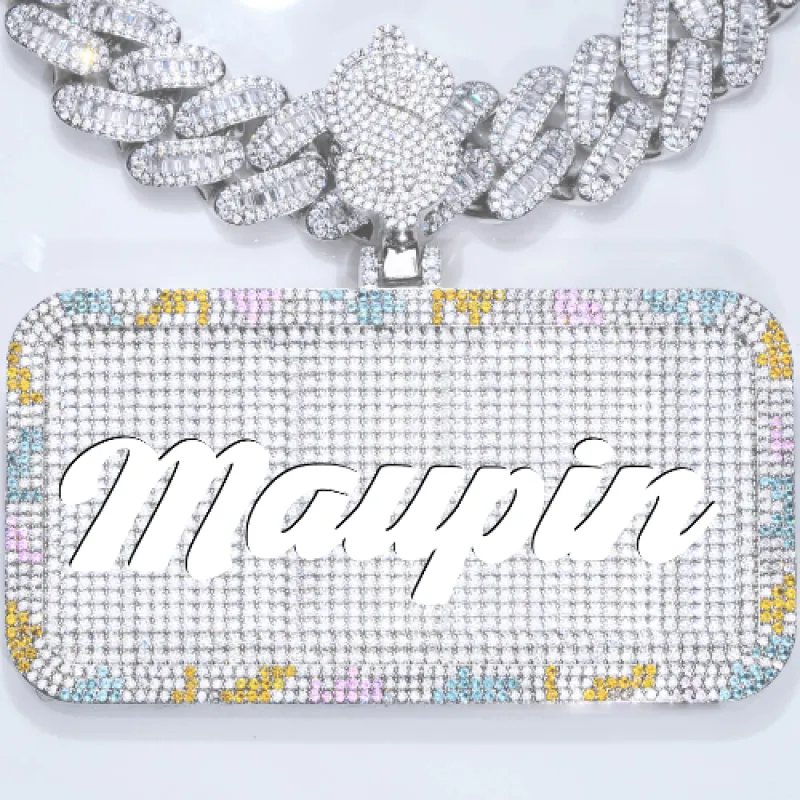 CUSTOM LETTER NECKLACE 3D COLORFUL SQUARE sold by The GUU Shop