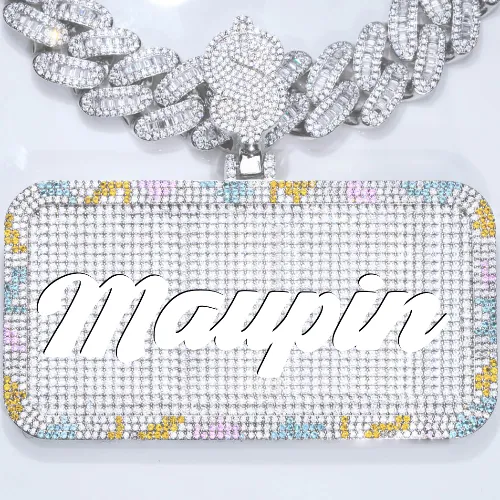 CUSTOM LETTER NECKLACE 3D COLORFUL SQUARE sold by The GUU Shop