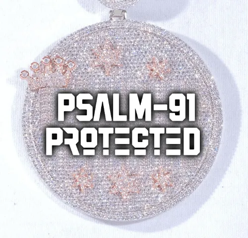 CUSTOM LETTER NECKLACE 3D BIG CROWN DISC sold by The GUU Shop