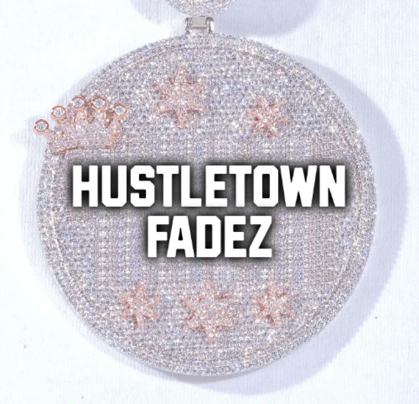 CUSTOM LETTER NECKLACE 3D BIG CROWN DISC sold by The GUU Shop