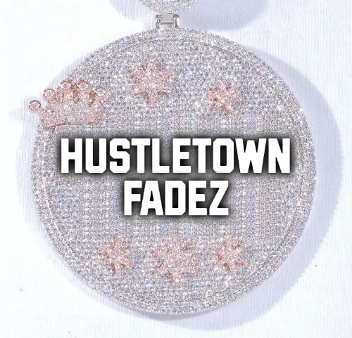 CUSTOM LETTER NECKLACE 3D BIG CROWN DISC sold by The GUU Shop