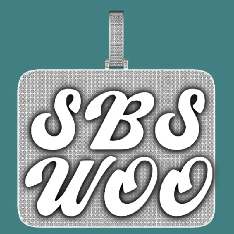 CUSTOM LETTER NECKLACE 3D BIG SQUARE sold by The GUU Shop