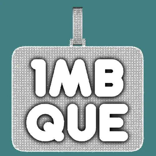 CUSTOM LETTER NECKLACE 3D BIG SQUARE sold by The GUU Shop