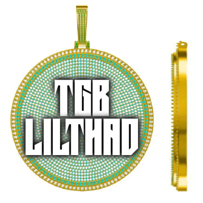 CUSTOM LETTER NECKLACE 3D BIG DISC sold by The GUU Shop