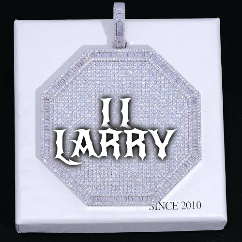 CUSTOM LETTER NECKLACE 3D BIG OCTAGON sold by The GUU Shop