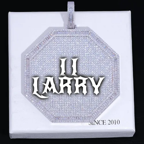 CUSTOM LETTER NECKLACE 3D BIG OCTAGON sold by The GUU Shop