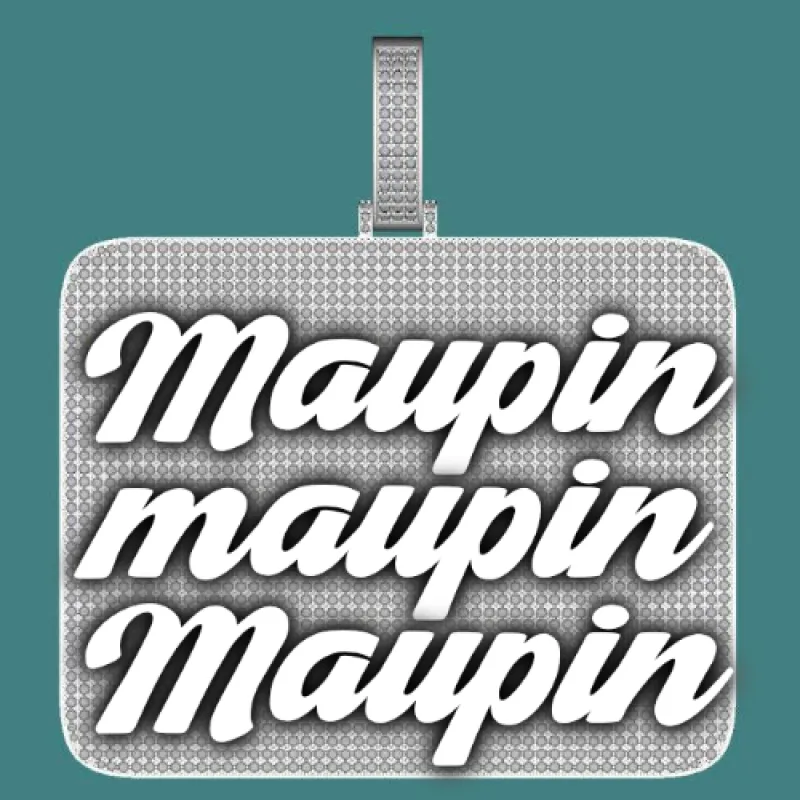 CUSTOM LETTER NECKLACE 3D BIG SQUARE sold by The GUU Shop