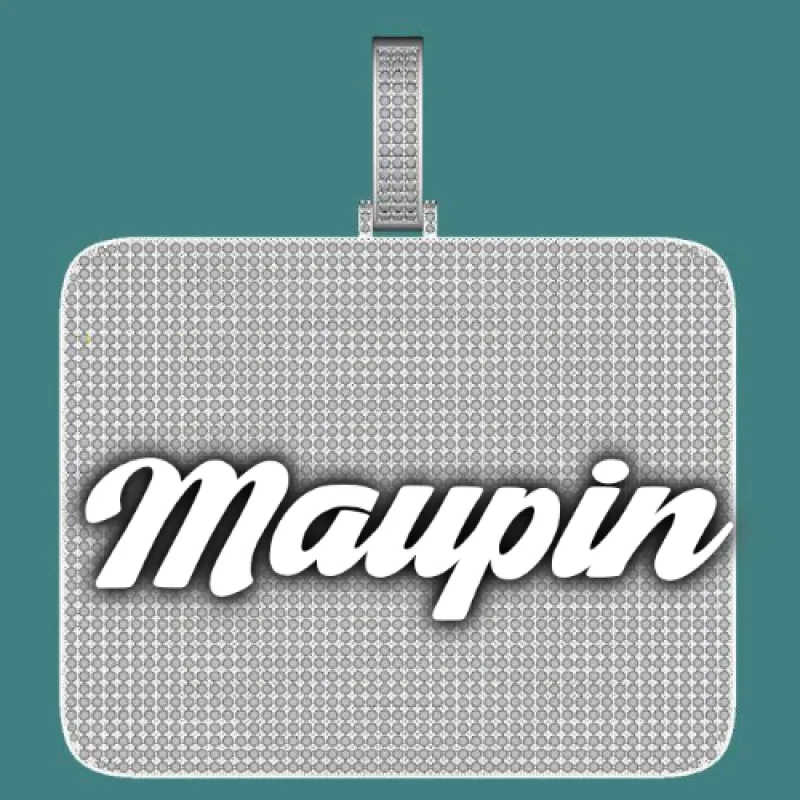 CUSTOM LETTER NECKLACE 3D BIG SQUARE sold by The GUU Shop