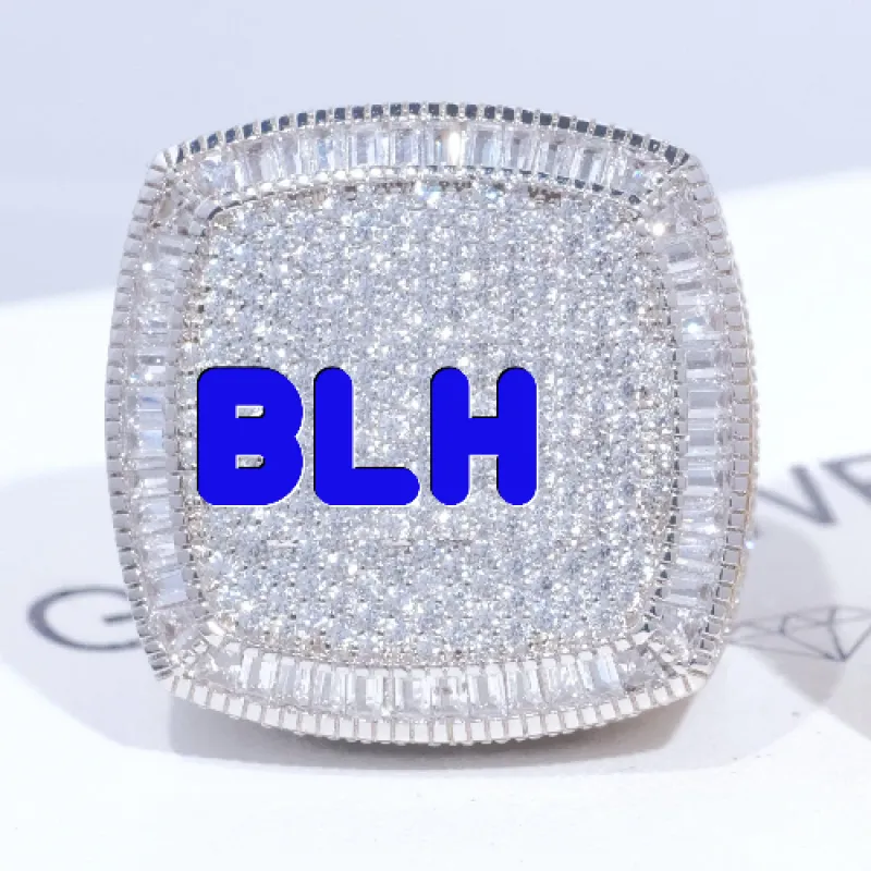 CUSTOM LETTER 3D ICED RING sold by The GUU Shop