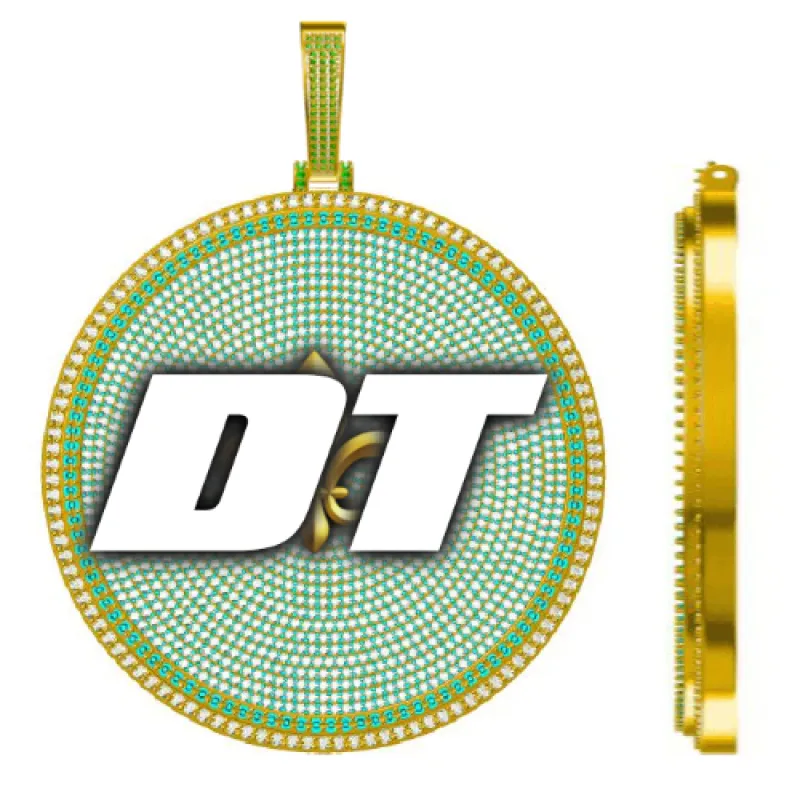 CUSTOM LETTER NECKLACE 3D BIG DISC sold by The GUU Shop