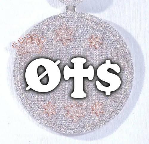 CUSTOM LETTER NECKLACE 3D BIG CROWN DISC sold by The GUU Shop