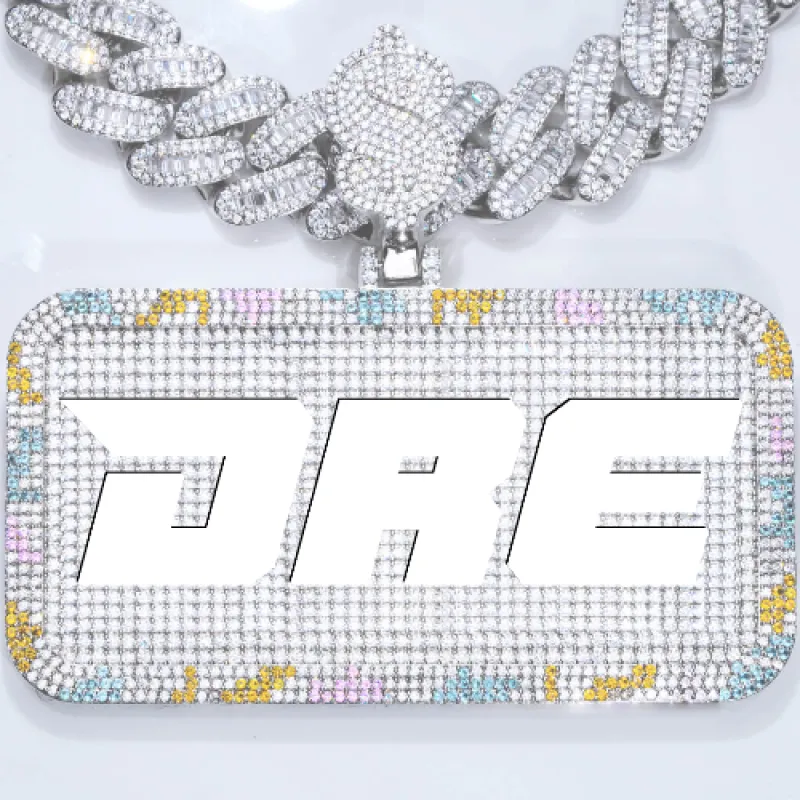 CUSTOM LETTER NECKLACE 3D COLORFUL SQUARE sold by The GUU Shop