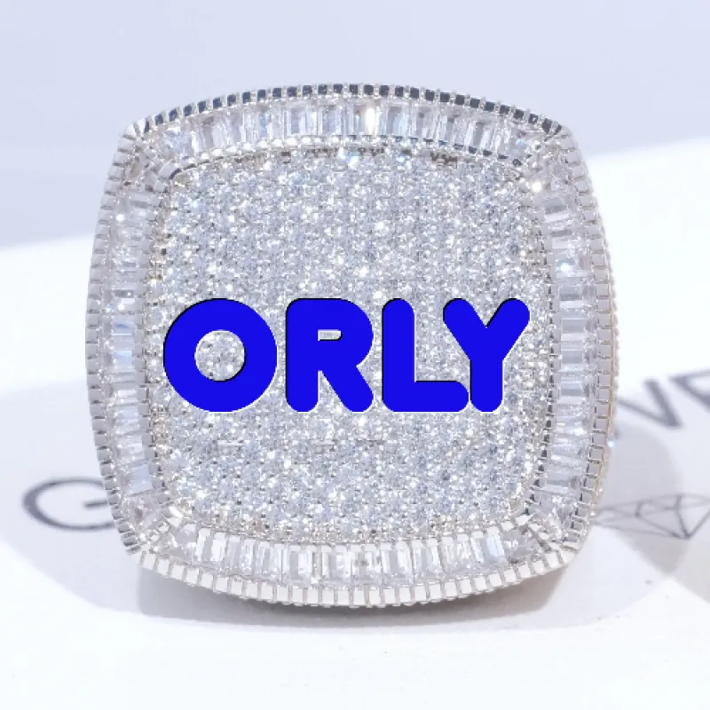 CUSTOM LETTER 3D ICED RING sold by The GUU Shop