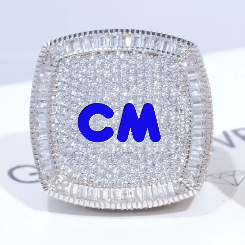 CUSTOM LETTER 3D ICED RING sold by The GUU Shop