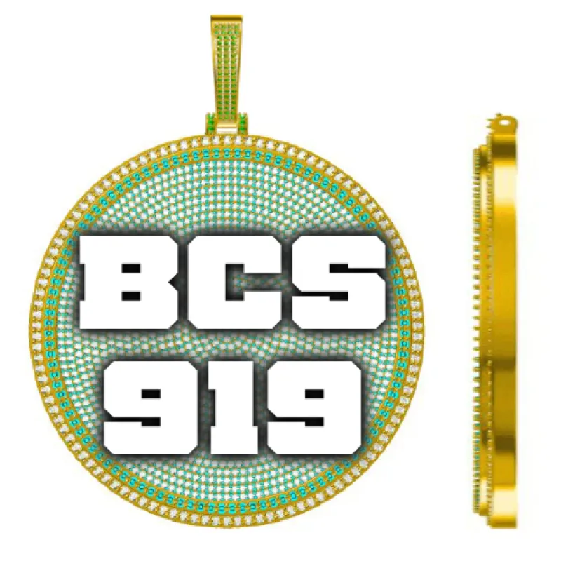 CUSTOM LETTER NECKLACE 3D BIG DISC sold by The GUU Shop