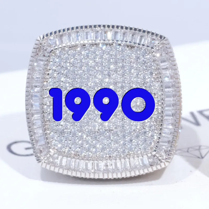 CUSTOM LETTER 3D ICED RING sold by The GUU Shop