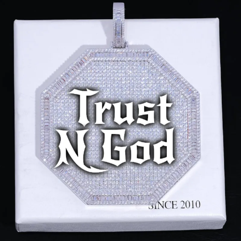 CUSTOM LETTER NECKLACE 3D BIG OCTAGON sold by The GUU Shop