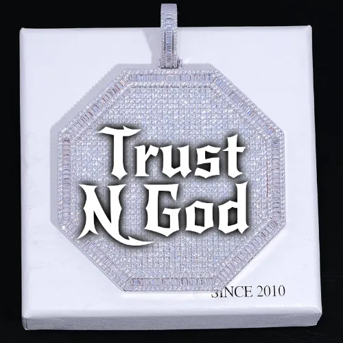 CUSTOM LETTER NECKLACE 3D BIG OCTAGON sold by The GUU Shop