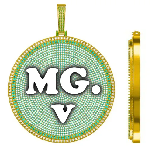 CUSTOM LETTER NECKLACE 3D BIG DISC sold by The GUU Shop