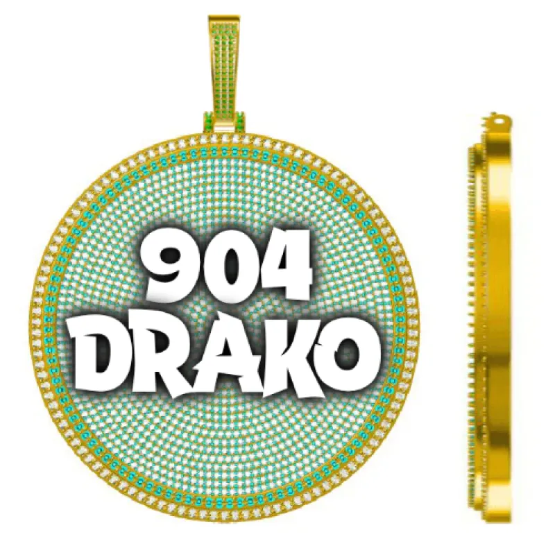 CUSTOM LETTER NECKLACE 3D BIG DISC sold by The GUU Shop