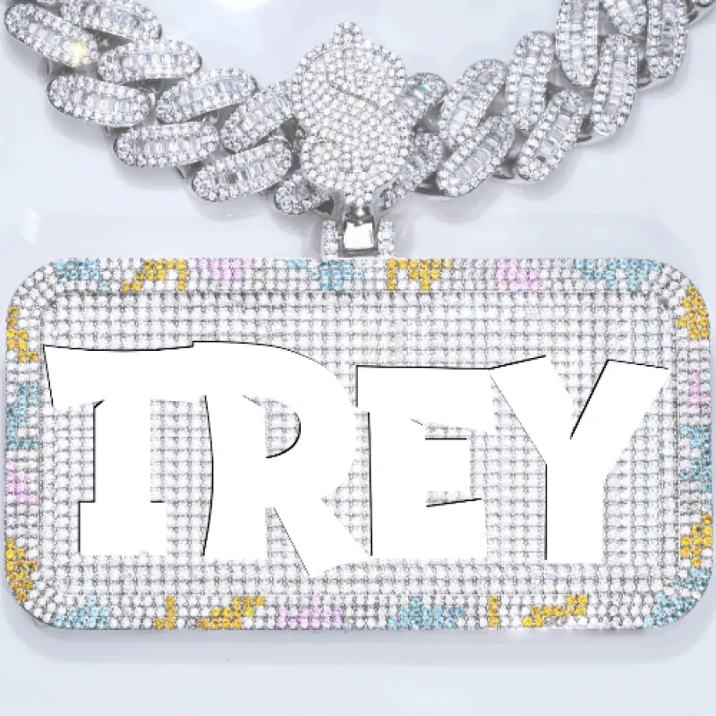 CUSTOM LETTER NECKLACE 3D COLORFUL SQUARE sold by The GUU Shop