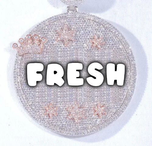 CUSTOM LETTER NECKLACE 3D BIG CROWN DISC sold by The GUU Shop