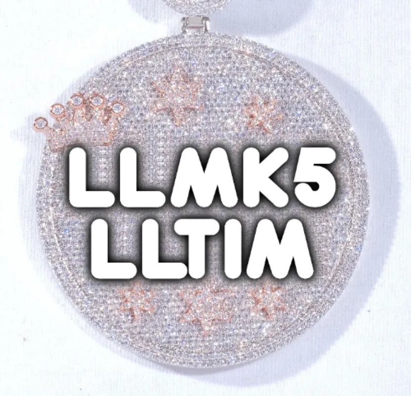 CUSTOM LETTER NECKLACE 3D BIG CROWN DISC sold by The GUU Shop