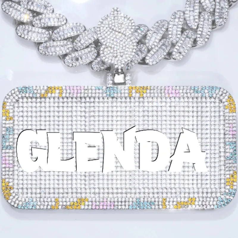 CUSTOM LETTER NECKLACE 3D COLORFUL SQUARE sold by The GUU Shop